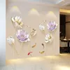 Stile cinese Fiore 3D Carta da parati Adesivi murali Soggiorno Camera da letto Bagno Decorazioni per la casa Decorazione Poster Elegante2701