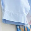 Camicette da donna Francese Elegante Cucitura a contrasto di colore Estetica tie-dye Top Manica a tre quarti Camicia estiva All Match Abbigliamento donna