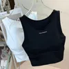 Yoga Outfit Women Medium Intensity Sport Top Small Letter Decoration Removable Pads Vest Training Running Equipment Bra