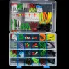 146 PCS Yumuşak cazibesi Set Deniz Fishing Tackle Balıkçılık Cazibesi Silikon Yem Yumuşak Solucan Karides Sazan Accessories304i