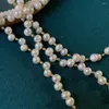 Collier ras du cou en perles naturelles véritables pour femmes, bijoux de mariage, petite pomme de terre blanche, eau douce, déclaration courte