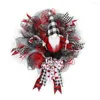 Dekorative Blumen Weihnachtsgirlande Zier LED gesichtslose Puppentür hängender Kranz helle Farbe