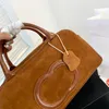 Vintage designer handbag classic bowling bag fashionable luxury bag women suede matte texture large capacity tote bag diamond pattern quilted bag metal zipper bag