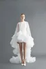Casual Kleider Modest High Low Frauen Maxi Rüschen Tutu Tüll Rand Lange Braut Robe Weiße Kleider Weibliche Kleid
