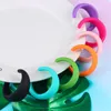 Boucles d'oreilles créoles colorées géométriques en acrylique pour femmes, 1 paire, cerceaux à bouche ouverte, Piercing circulaire, bijoux cadeau