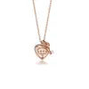 Bijoux de conception de luxe Amour Clé Tête Pendentif Serrure S925 Argent Haute Qualité Pêche Coeur Collier Vente Chaude Anniversaire Cadeau De Noël