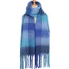 Écharpes Hiver AC British Plaid Écharpe Femmes Marque De Luxe Imitation Cachemire Épaissie Chaud Gland Arc-En-Ciel Châle Foulard 231122