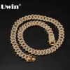 UWIN Micro Paved 12mm S-Link Miami Cuban Necklaces Hiphop Mens Iced s Fashion Jewelry Drop 220113261i
