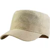 Bollkåpor Summer Cool Thin Cotton and Linen Flat Top Sun Hat Men Big Size Army Military Cap 5660cm 6066cm 230421