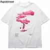 Mens Tshirts Streetwear Men Harajuku Tshirt Pink Cloud Hiphop T Shirt Summer Short Sleeve Tshirt Cotton Black White Tops Tees Hip Hop 230422