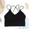 Yoga Outfit Femmes Sports Soutien-gorge Sexy Cross Back Bretelles Gym Fitness Respirant Mince Bandoulière Top Sous-Vêtements Bralette