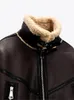 Damen Leder Kunstleder LY VAREY LIN Winter Faux Lammfell Leder Kurze Jacke Frauen High Street Revers Reißverschluss Pu Mantel mit Gürtel Dicke Warme Oberbekleidung 231122