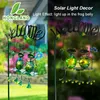 Garden Decorations Outdoor Decor Solar Light Frog Swing Decoration Decorative Stake With Welcome Sign for Patio Landscape 230422