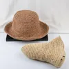 Berets 1PC Outdoor Hawaii Słomowy kapelusz okrągły blok słoneczny szerokie grzbiet UV Ochrona Summer Sunhat Beach (Khaki)