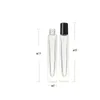 Stylo vide carré en verre transparent de 10ml, bouteille en rouleau avec capuchon doré, boule roulante en acier inoxydable pour huile essentielle, parfum Noqls