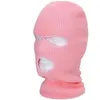 Cappellini da ciclismo Maschere Maschera di copertura integrale in puro colore Passamontagna a 3 fori Sciarpa scalda sci invernale in maglia Outdoor243u