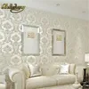 Papel de parede clássico decoração para casa fundo damasco dourado floral cobertura 3d veludo papel de parede sala de estar252d