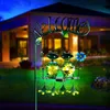 Garden Decorations Outdoor Decor Solar Light Frog Swing Decoration Decorative Stake With Welcome Sign for Patio Landscape 230422