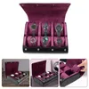 Watch Boxes 6 Slots Luxury Vintage Leather Box Waterproof Storage Display Removable Dustproof Travel Watches Button Bags