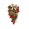 Fiori decorativi Ghirlanda di Natale Appendiabiti per porta d'ingresso Pino artificiale Bacca rossa Ghirlanda Decorazione per albero Navidad Home Decoratio