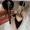 Robe chaussures 2023 nouvelle mode paillettes strass femmes pompes cristal soie bout pointu boucle sangle mince talons hauts fête chaussures de bal