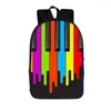 Sacos escolares Guitarra Piano Notas Musicais Imprimir Mochila Adolescente Meninos Meninas Livro Casual Mulheres Homens Viagem Sutdent Laptop