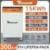 Pay by Installment/ 51V 300Ah Powerwall LiFePO4 Battery Pack 15KWh 6000Cycle Buitl-in BMS CAN RS485 Monitor Solar EU US Tax Free