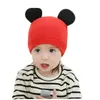 Berretti Moda Ragazzo Ragazze Cotone Berretto solido Morbido caldo Bambini Cappello cartone animato Orecchie carine Design Primavera Autunno Bambino Bambini Berretti Accessori