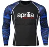 Camisetas para hombres 2023 Aprilia Racing Impresión Hombres Fitness Mangas largas Camiseta Hombres Culturismo Piel Apretada Camisas térmicas MMA Entrenamiento Hombres Camiseta J231121