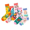 Chaussettes en coton pour femmes, Illustration de beauté, petit Animal, Tube moyen créatif, littérature de rue européenne et américaine, Art