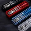 Учебные посуды наборы 1 Set Spoons Fork Chepsticks Silver Color Окружающие средства из нержавеющей стали. Поставляется многоразовая портативная посуда с коробкой с коробкой