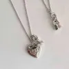 Bijoux de conception de luxe Amour Clé Tête Pendentif Serrure S925 Argent Haute Qualité Pêche Coeur Collier Vente Chaude Anniversaire Cadeau De Noël