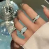 Cluster Rings Korean Fashion Irregular Wave Enamel Glaze For Women Handmade Inlaid Zircon Open Ring Y2k Jewelry 2023 Unusual Gifts