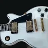 Corpo solido bianco per chitarra elettrica in stile personalizzato di alta qualità con hardware in oro al collo