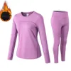 Women's Thermal Underwear Thermal underwear for women long johns fleece winter elastic sports sets 231122