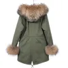 Women's Down Parkas 2023 Winter Hooded Woman Long Puffer Coat Thick Natural Real Raccoon Fur Collar Placket with Cuffs Jacket 231121