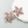 Dangle Earrings Japanese And Korean Trendy Creative Starfish Alloy Electroplating Inlaid Colorful Rhinestone Personalized Versatile