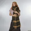 Lenços clássico estilo europeu e americano mulheres moda padrão xadrez impresso cashmere xale cachecol quente presente de feriado 231122