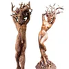 Orman tanrıçası erkek tanrı bir çift figür heykel dekorasyon reçine mücevher bahçe el sanatları yeşil adam ağaç2452