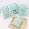 Jewelry Boxes Turquoise Flannel Gift Bags 7x9cm 8x10cm 9x12cm 10x15cm Custom Suede Dust Sack Makeup Packaging Pouches 231122