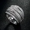 Clusterringen Glanzende Ring Prachtige Zirkonia Kronkelend Geometrisch Voor Dames Bruiloft Valentijnsdag Sieraden Geschenken Multi-ring 2023