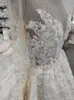 Abiti da sposa di applique di pizzo di cristallo con perline fatti a mano a maniche lunghe di alta qualità all'ingrosso della fabbrica per abiti da sposa