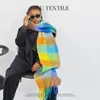 Halsdukar Artificial Cashmere Scarf Womens Fashion Colorful Plain Shawl Stoll Bag Winter Outdoor Kerchief 210 40cm 231122