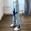 Herrbyxor jeans high street tvättade gamla jeans män amerikansk modemärke fem poäng stjärna stitng löst raka par hip hop byxor g230422