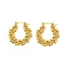 Boucles d'oreilles ANENJERY en acier inoxydable 316L, feuilles d'étoile rondes géométriques pour femmes, Style Vintage, bijoux cadeau, vente en gros