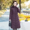 Damesgeul Lagen Parkas Winter Winter Women Warm Long Coat XL-5XL Hooded kan verwijderde katoenen gevotneerde kleding vrouwelijke vaste jas roepa's