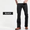 Men's Jeans Mens Boot Cut Jeans Slightly Flared Slim Fit Blue Black Trousers Designer Classic Male Stretch Denim Pants 230421