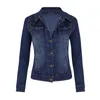 Vestes pour femmes automne et hiver coupe courte moto élastique denim veste top manteau femmes filles jeans à la mode jean stretch