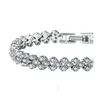 Tênis tênis luxo áustria brilhando pulseiras de cristal genuíno 925 esterlina sier encantos zircon diamante romano link pulseira jóias d d dhq8t