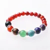 Strand hommes bijoux lave 7 Chakra pierre Bracelet naturel oeil de tigre cornaline Malachite noir Onyx perlé